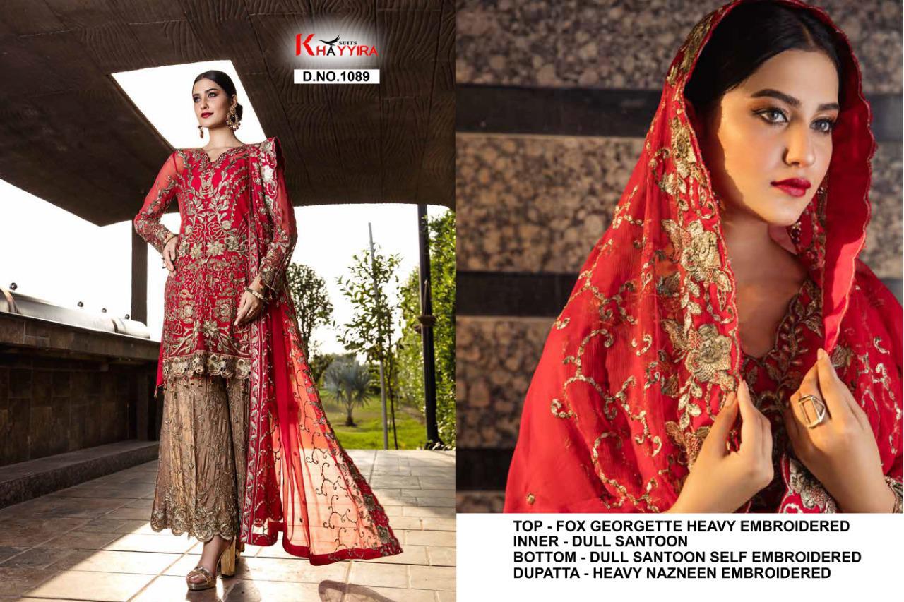 PAKISTANI SUITS D NO 1089 BY KHAYYIRA